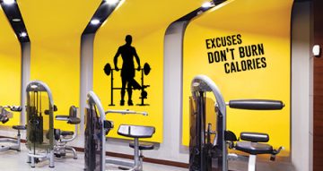 Αυτοκόλλητα Τοίχου - Excuses dont burn calories με αθλητή