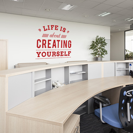 Meeting Rooms & Reception - Life is about creating yourself quote