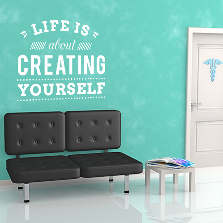 Meeting Rooms & Reception - Life is about creating yourself quote