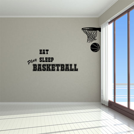 Αυτοκόλλητα Τοίχου - Eat, Sleep, Play Basketball