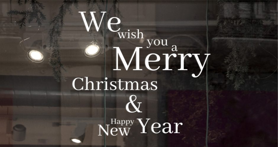 Αυτοκόλλητα Καταστημάτων - "We wish you a Merry Christmas & Happy New Year" - χριστουγεννιάτικες ευχές