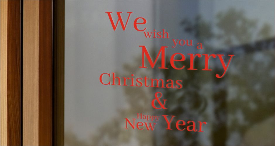 Αυτοκόλλητα Καταστημάτων - "We wish you a Merry Christmas & Happy New Year" - χριστουγεννιάτικες ευχές