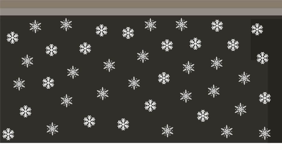 Αυτοκόλλητα Καταστημάτων - White snowflakes - Διάσπαρτες χιονονιφάδες.