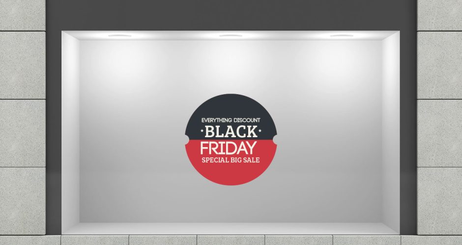 Αυτοκόλλητα Black Friday - Black Friday σε δίχρωμο κύκλο