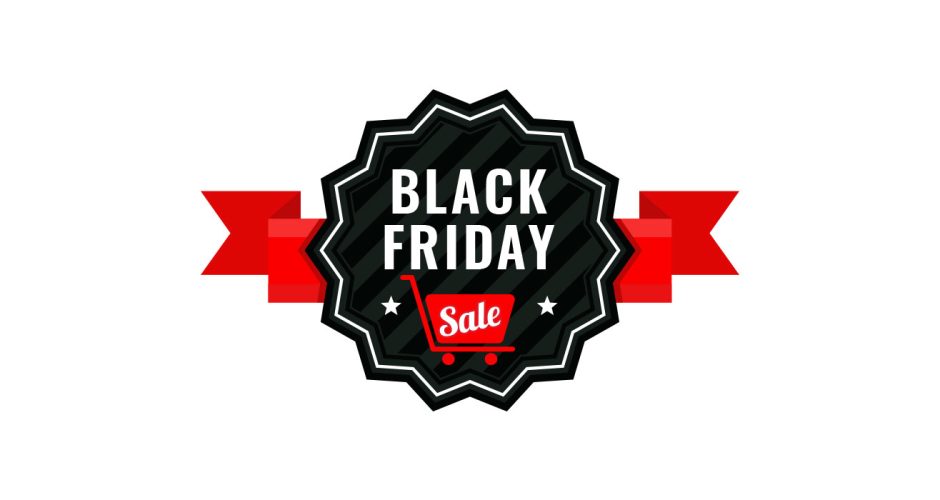 Αυτοκόλλητα Black Friday - Black Friday Sale ετικέτα με κορδέλα