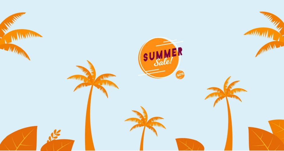 Αυτοκόλλητα Εκπτώσεων & Προσφορών - Summer sales Tropico με δικό σας ποσοστό