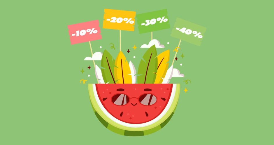 Αυτοκόλλητα Εκπτώσεων & Προσφορών - Καλοκαιρινές προσφορές -Watermelon slice