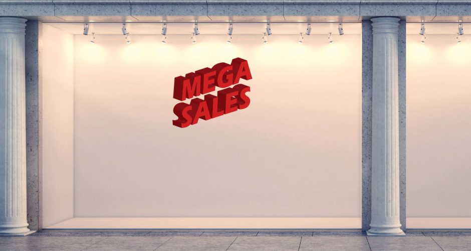 Αυτοκόλλητα Εκπτώσεων & Προσφορών - MEGA SALES