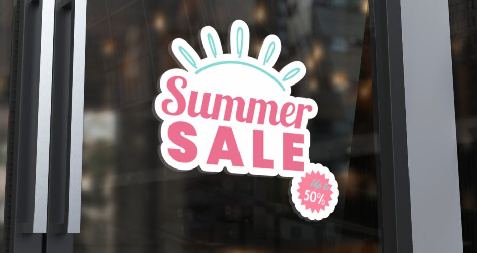 Αυτοκόλλητα Εκπτώσεων & Προσφορών - Summer sale Ήλιος