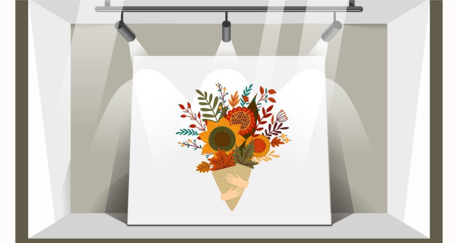 Αυτοκόλλητα Καταστημάτων - Μπουκέτο με Φθινοπωρινά λουλούδια