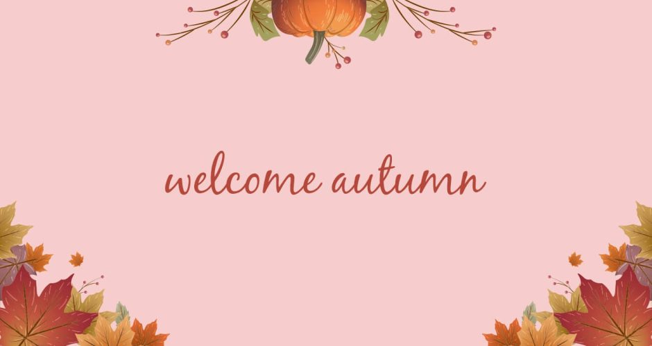 Αυτοκόλλητα Καταστημάτων - Welcome autumn με φύλλα