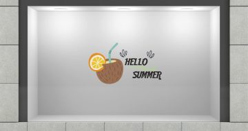 Αυτοκόλλητα Καταστημάτων - “Hello Summer” coconut drink