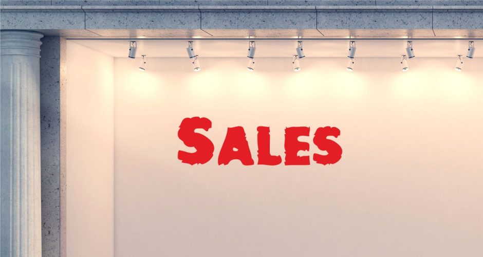 Αυτοκόλλητα Εκπτώσεων & Προσφορών - Απλό αυτοκόλλητο “Sales” χωρίς ποσοστό έκπτωσης