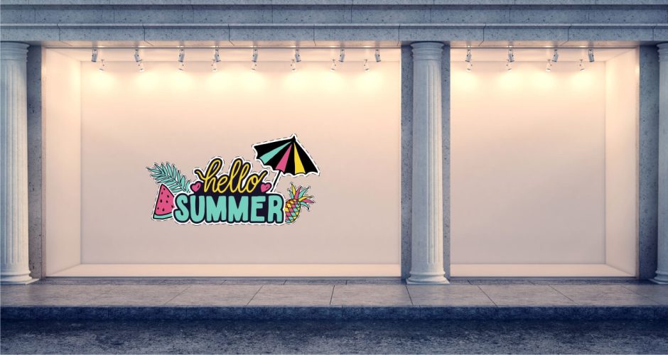 Αυτοκόλλητα Καταστημάτων - Αυτοκόλλητο Βιτρίνας  Summer colors  σε καλοκαιρινά χρώματα