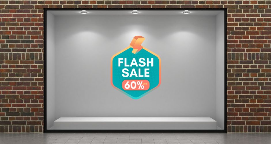 Αυτοκόλλητα Εκπτώσεων & Προσφορών - Καλοκαιρινές προσφορές Flash Sale με δικό σας ποσοστό