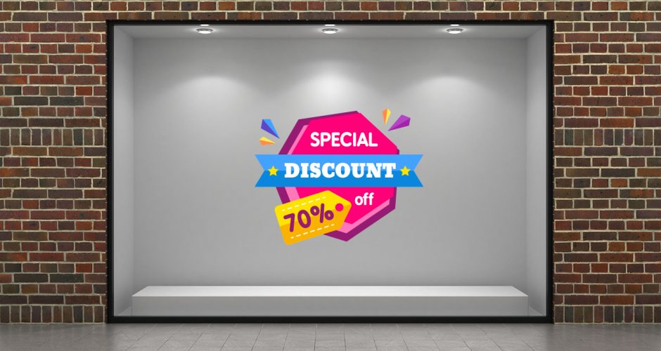 Αυτοκόλλητα Εκπτώσεων & Προσφορών - Καλοκαιρινές προσφορές - Special Discount με δικό σας ποσοστό