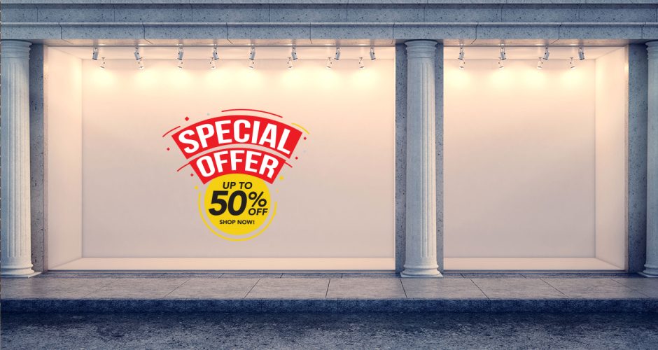 Αυτοκόλλητα Εκπτώσεων & Προσφορών - Αυτοκόλλητο "Special Offer" κίτρινο-κόκκινο μισή τιμή
