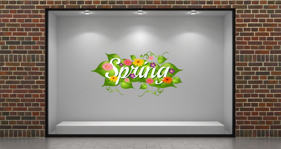 Ανοιξιάτικη Βιτρίνα - Spring Collection - Λογότυπο "Spring" με διακόσμηση