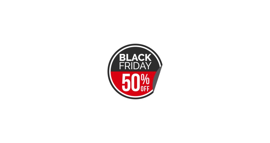 Αυτοκόλλητα Black Friday - Black Friday Προσφορές με διπλωμένη άκρη και δικό σας ποσοστό