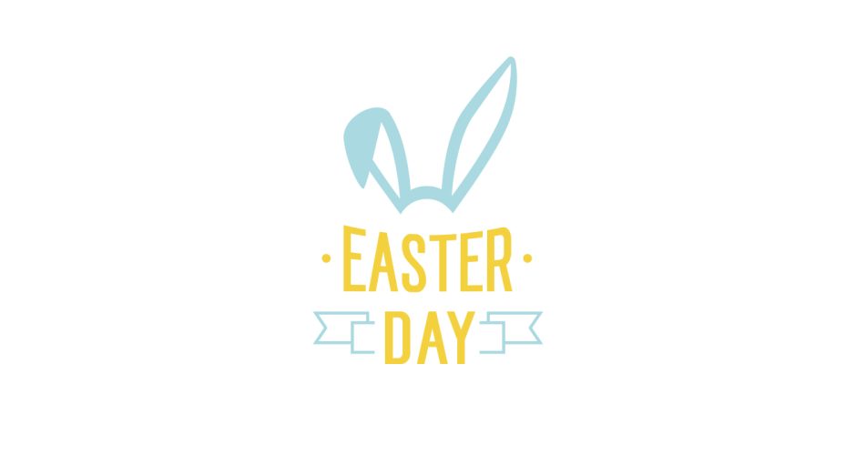 Αυτοκόλλητα για το Πάσχα - Πασχαλινή Βιτρίνα - "Easter Day" με αυτιά λαγού