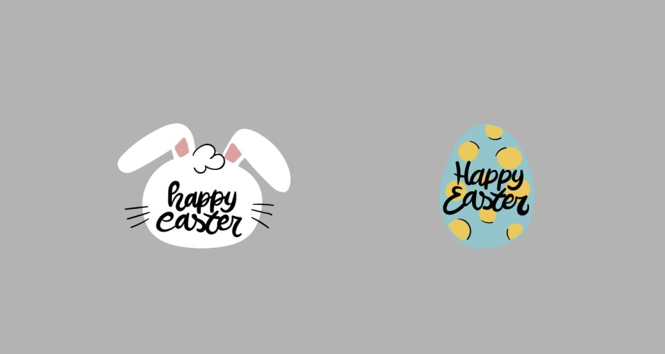 Αυτοκόλλητα για το Πάσχα - Πασχαλινή Βιτρίνα - Λαγός και πασχαλινό αυγό με "Happy Easter"