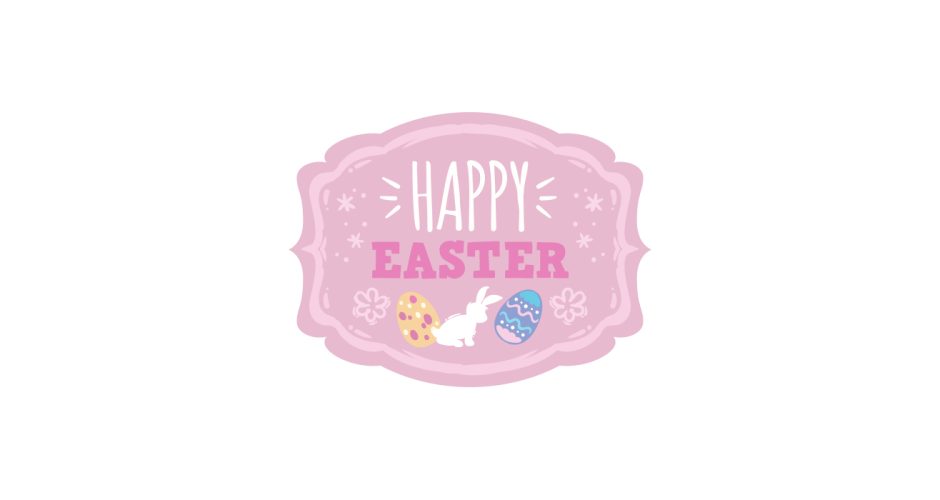 Αυτοκόλλητα για το Πάσχα - Πασχαλινή Βιτρίνα - Στάμπα "Happy Easter" σε παστέλ χρώματα