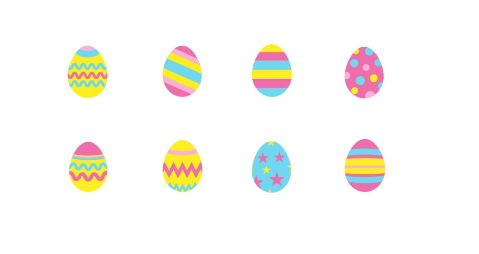Αυτοκόλλητα για το Πάσχα - Πασχαλινή Βιτρίνα - Πασχαλινή σύνθεση από πολύχρωμα αυγά