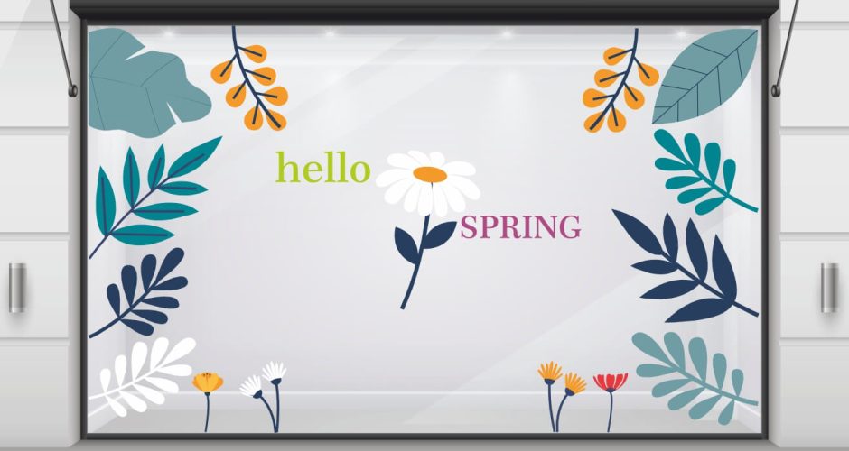 Ανοιξιάτικη Βιτρίνα - Spring Collection - Ανοιξιάτικη σύνθεση ‘hello SPRING’ με λουλούδια και φύλλα