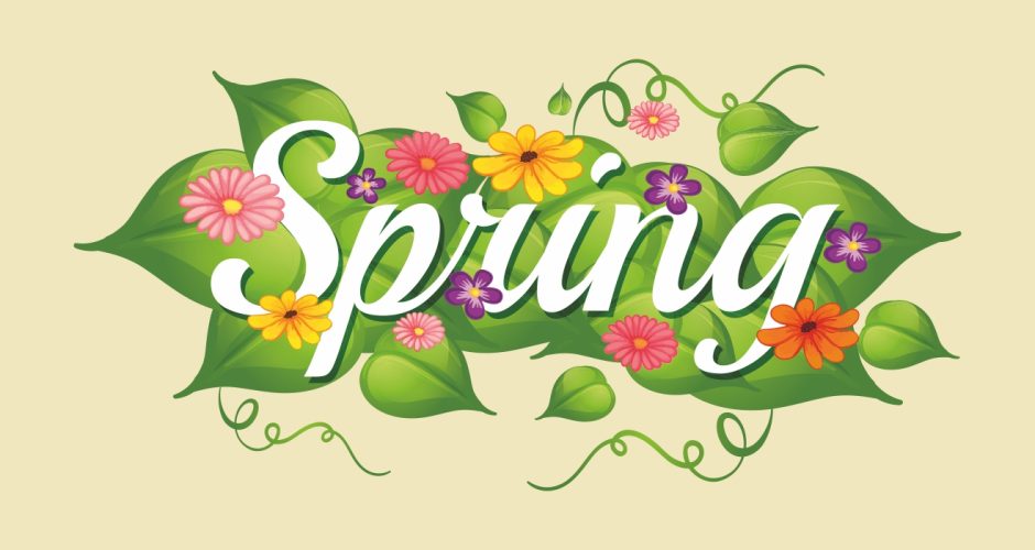 Ανοιξιάτικη Βιτρίνα - Spring Collection - Λογότυπο “Spring” με διακόσμηση